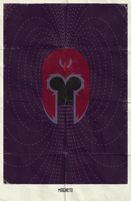 marko manev ilustração poster minimalista super heróis marvel Magneto
