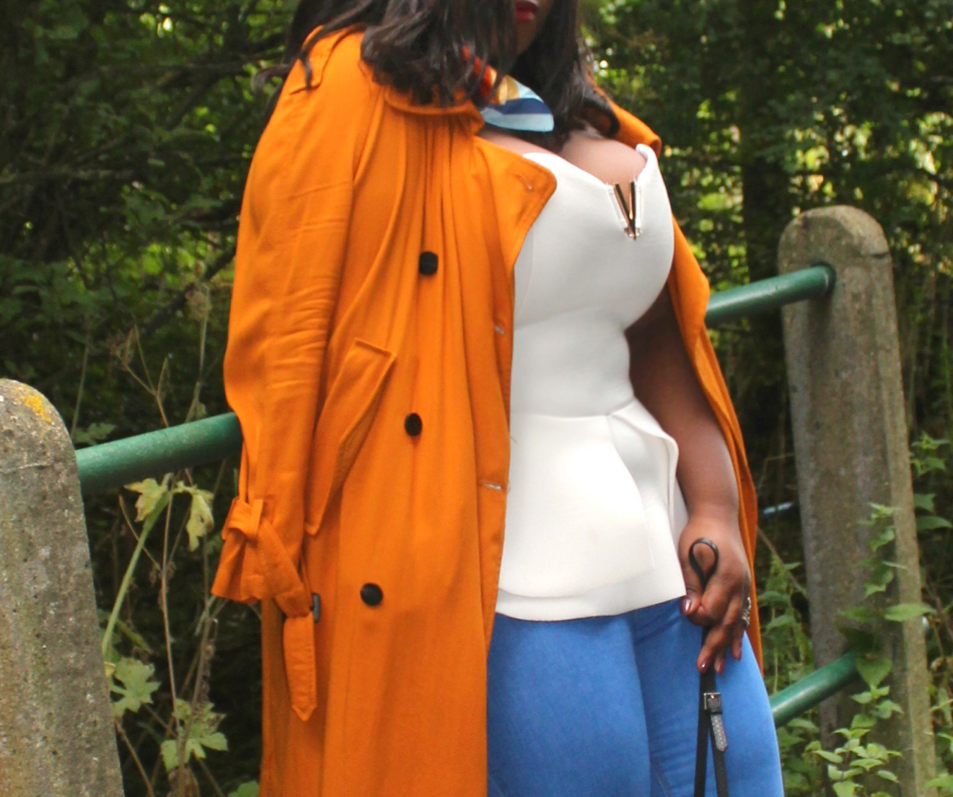 orange trench coat zara