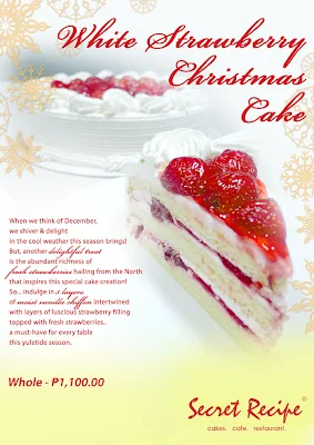 white strawberry christmas cake