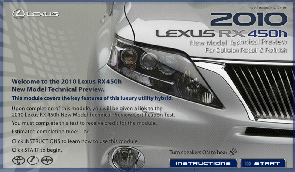 LEXUS RX450H 2010 TECHNICAL PREVIEW FOR COLLISION REPAIR AND REFINISH