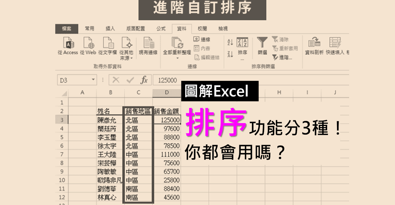 最常用的資料整理法：3大Excel排序功能，輕鬆把資料分門別類！