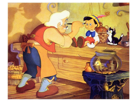 Gepetto creating the boy in Pinocchio 1940 animatedfilmreviews.filminspector.com