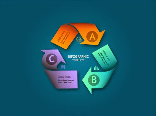 Free PSD Infographic Recycle