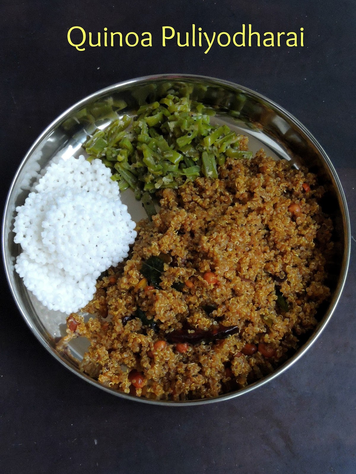 Priya's Versatile Recipes Quinoa Puliyogare/Quinoa Pulihora/Tamarind