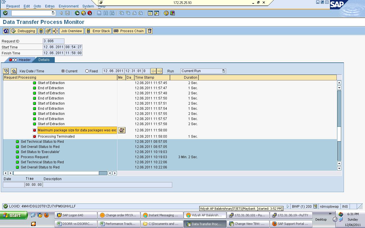 SAP Knowledge Sharing Site DTP Error Maximum package size for data