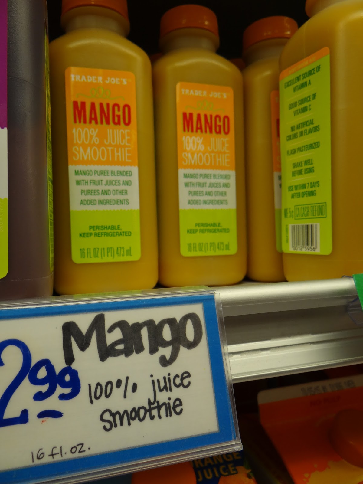 Trader Joe's 365 Day 230 Mango 100 Juice Smoothie