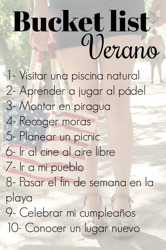 Bucket list de verano
