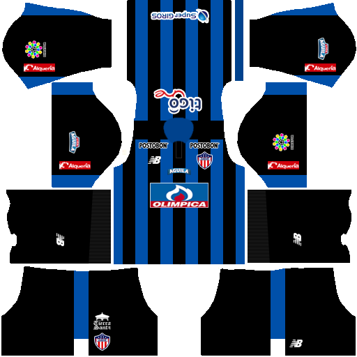 Kits/Uniformes Atlético Junior - Liga Aguila 2017 - FTS 15/DLS 2016-2017