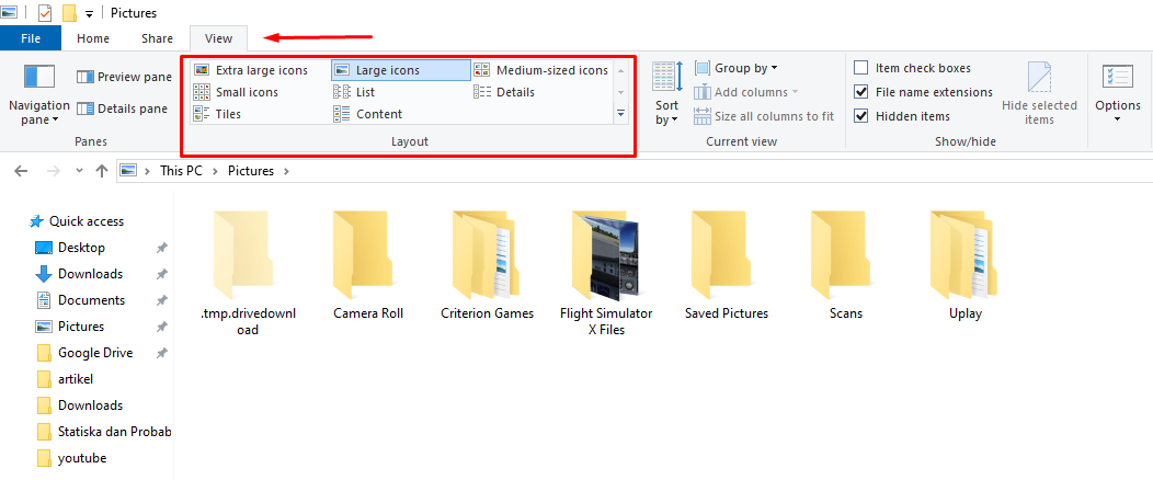 Cara Mengecilkan dan Membesarkan Icon di Windows 10 | WeBaik