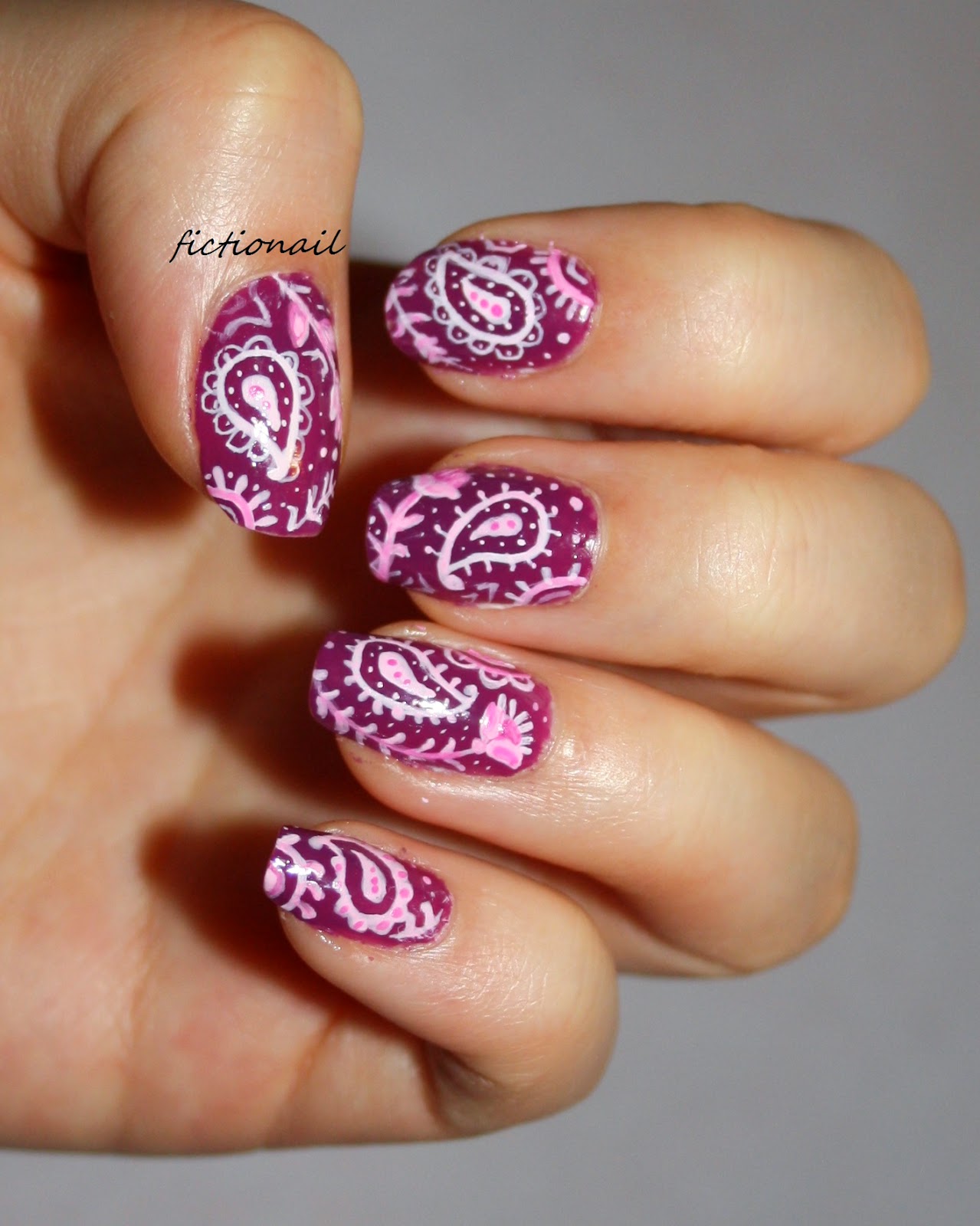 Purple Paisley Nails