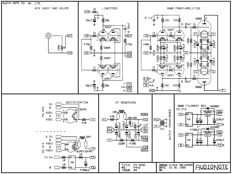 真空管研究: Audio Note amplifier 4 channel audio mixer circuit diagram wiring 