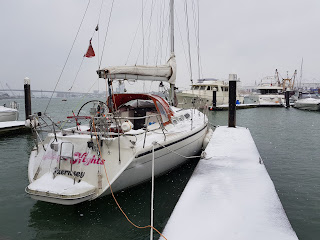 snowy boat pontoon