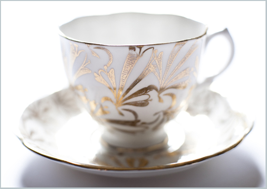 gold patterned teacup