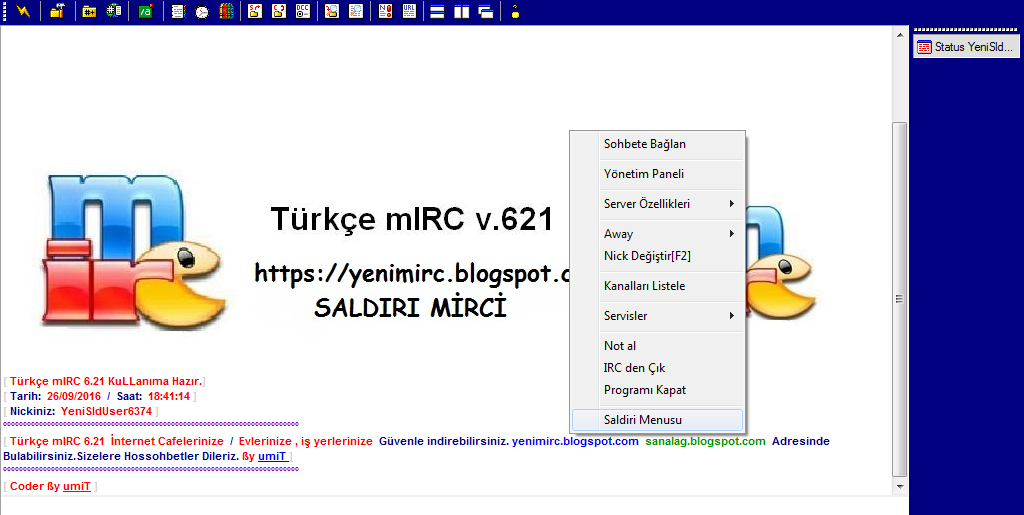 Saldırı Mirc Scripti İndir