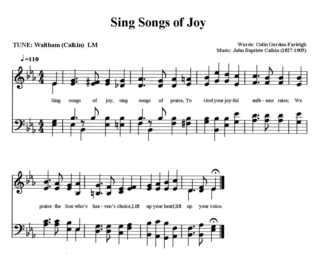 Share My Journey 'Sing Songs of Joy' New Hymn for Today