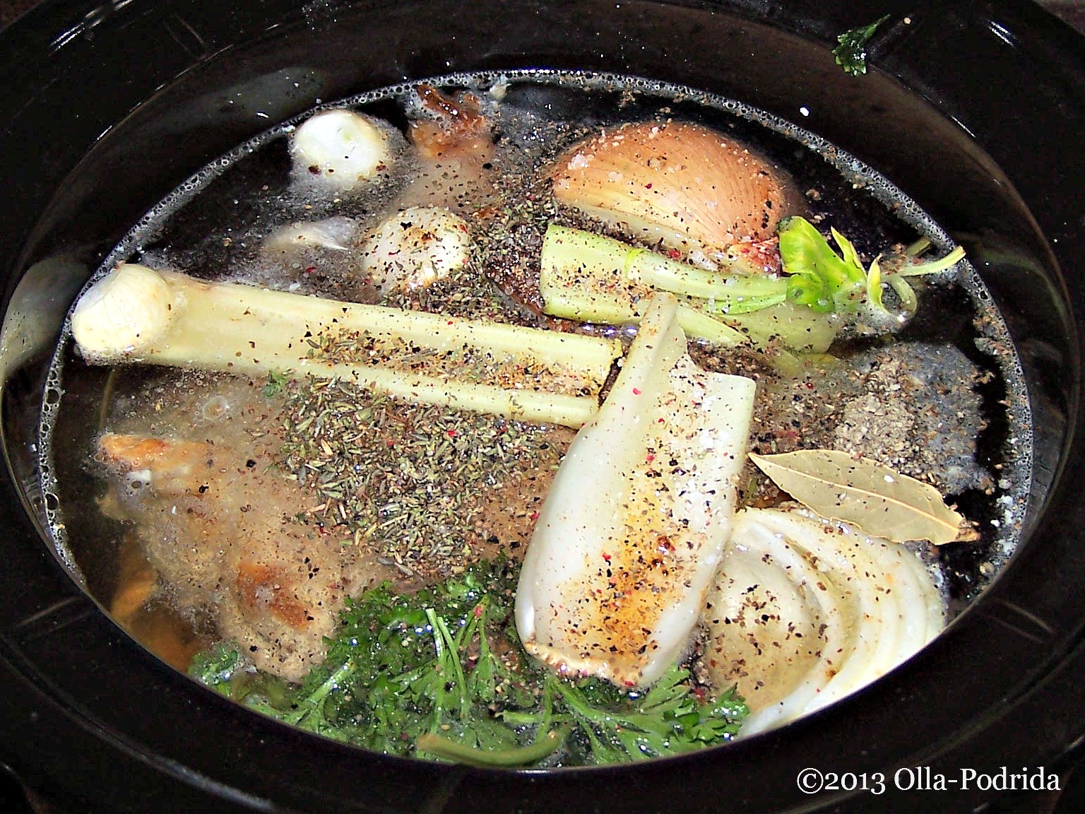 OllaPodrida Crock Pot Chicken Stock
