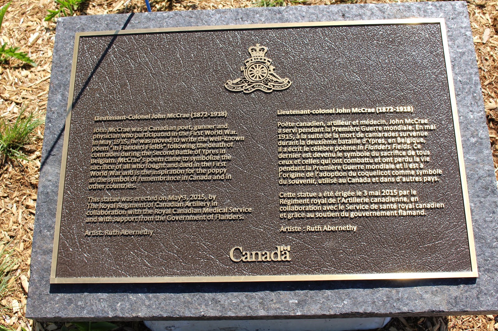 Memorials in Ottawa: Lieutenant-Colonel John McCrae