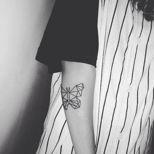 Geométricas Tatuagem de Borboleta no Braço