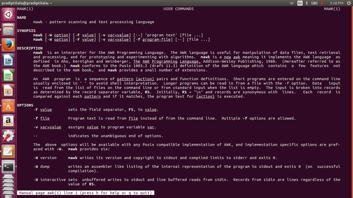 Filters and commands in Unix temp temp