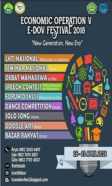 Event Economic Operation V & E-DOV Festival 2018 Univ. Riau Event Economic Operation V & E-DOV Festival 2018 Univ. Riau