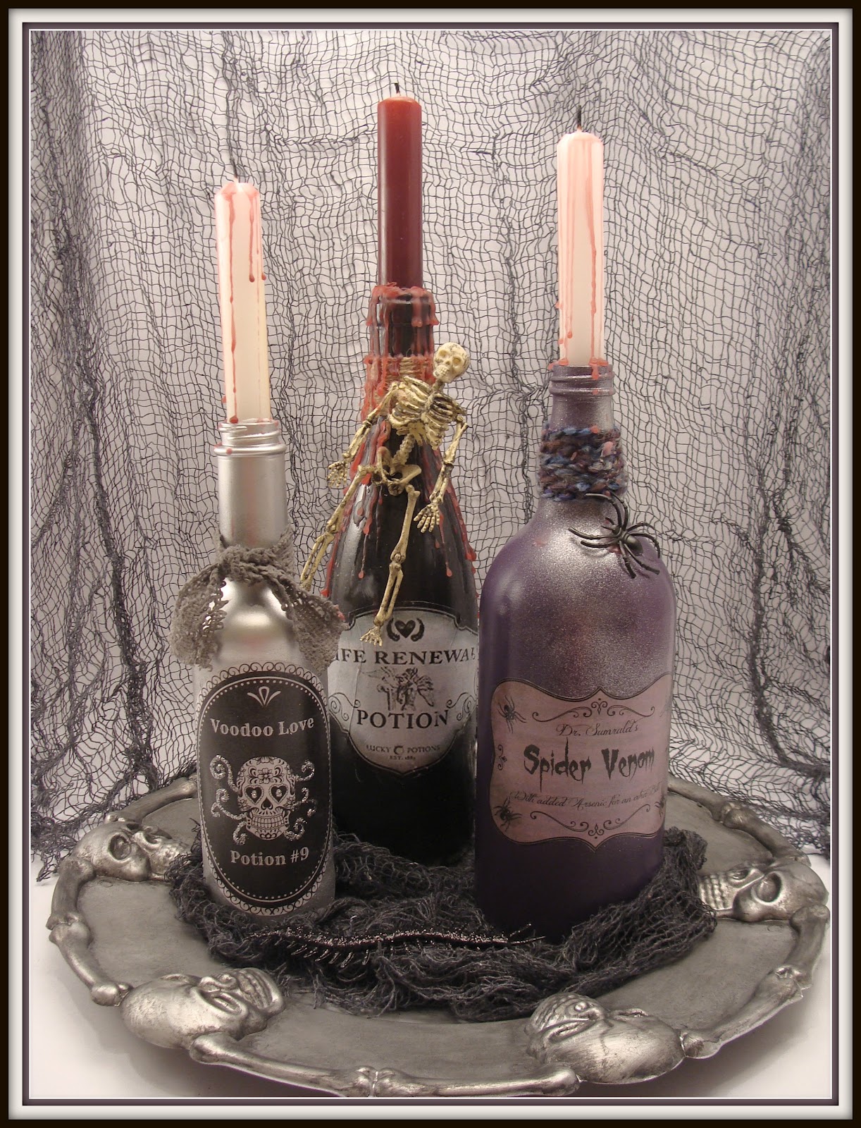 Crafty in Crosby: Spooky Potion Bottles and Dollar Store Tray