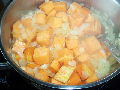 Calabaza con cebolla estofadas