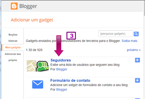  COMO ADICIONAR GADGET EM SEU BLOG