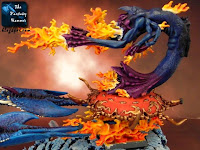 Chaos Daemons Burning Chariot of Tzeentch WiP 8 painting fire