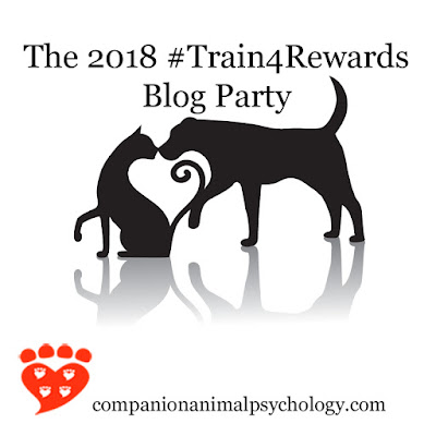The 2018 Train for Rewards blog party celebrates reward-based training of dogs, cats and other companion animals