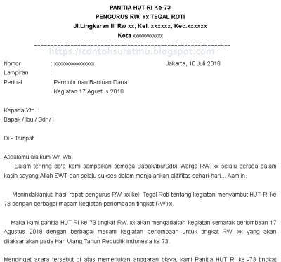 Contoh Surat Edaran 17 Agustus Untuk Warga