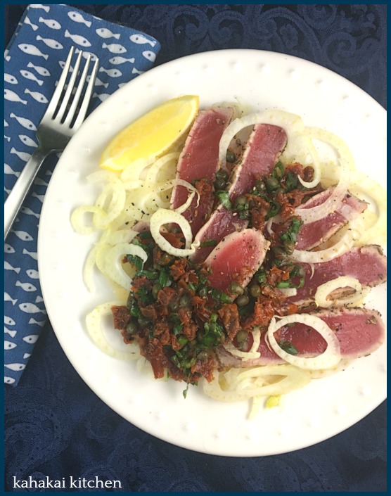 Kahakai Kitchen Eric Ripert's Seared Ahi Tuna with Sauce Vierge