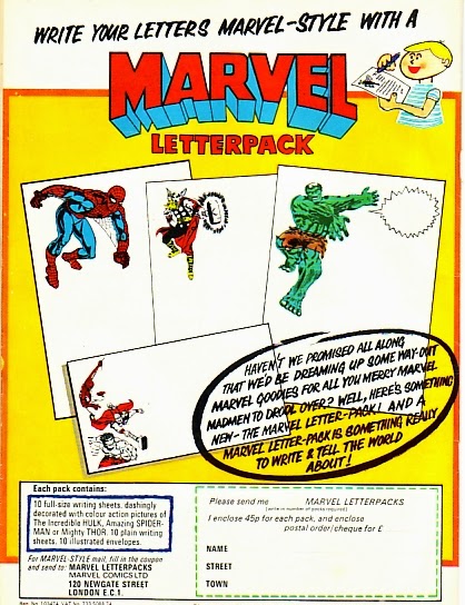 1970s Marvel Comics letterpack, Spider-Man, Thor, Hulk