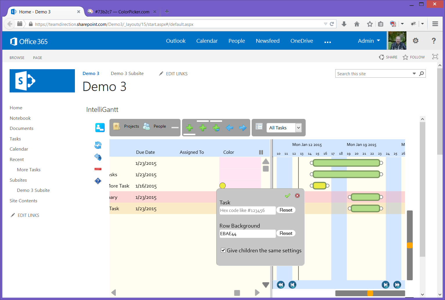 Demo home. SHAREPOINT диаграмма Ганта. Примеры интерфейса веб сайта task subtask. Task complete SHAREPOINT tasks. Как открыть COLORTASK.