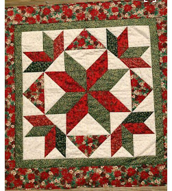 img Mystery Quilt pattern red and green cream background