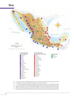Apoyo Primaria Atlas de México 4to grado Bloque I lección 5 Ríos