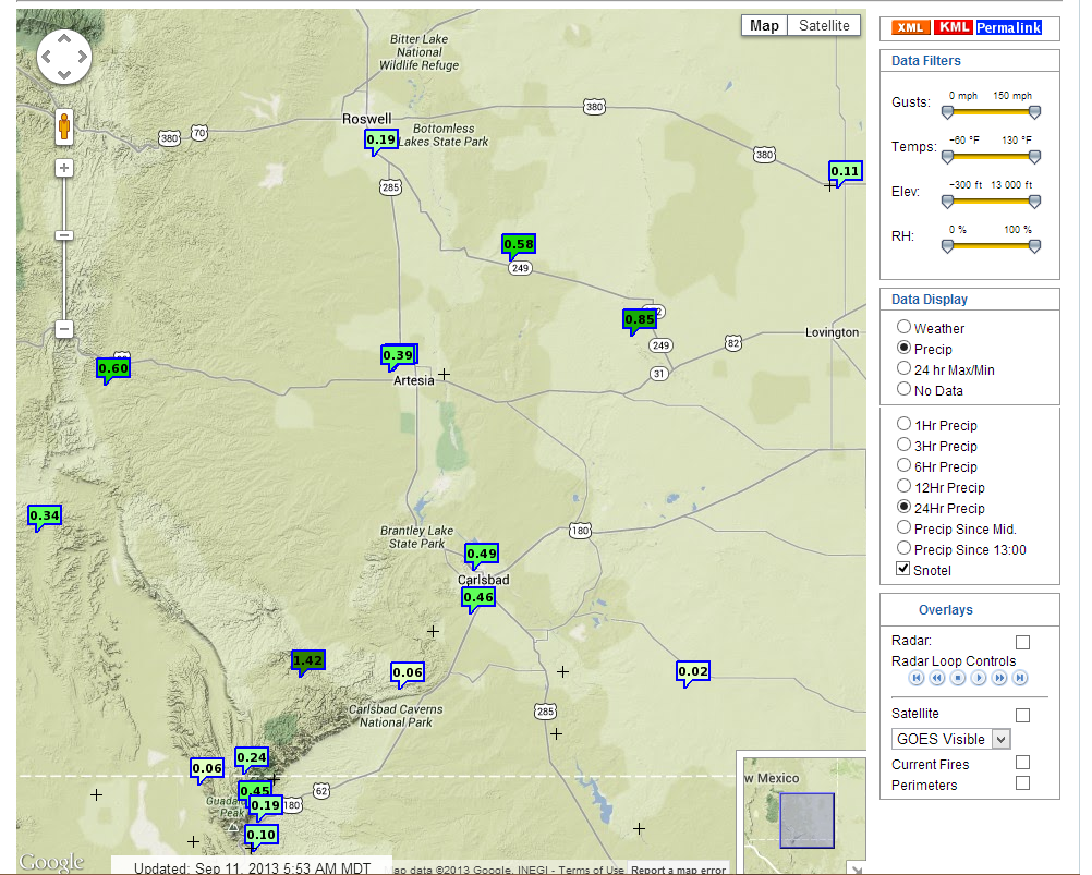 Heavy Rains Fall Over New Mexico.