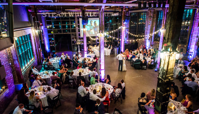Wedding celebration at Steam Whistle's Roundhouse