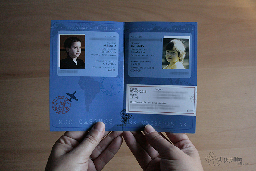 Invitación de boda - pasaporte - Pegotiblog