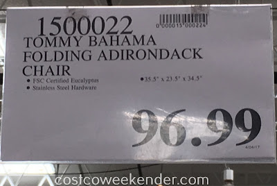 Deal for the Tommy Bahama Folding Adirondack Chair at Costco