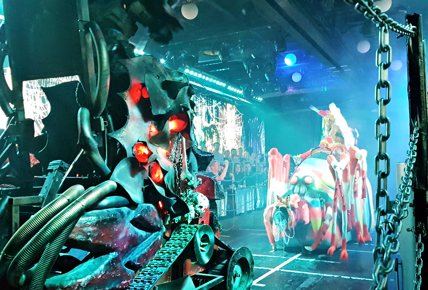 Crazy robot performance at Robot Restaurant in Shinjuku, Tokyo, Japan
