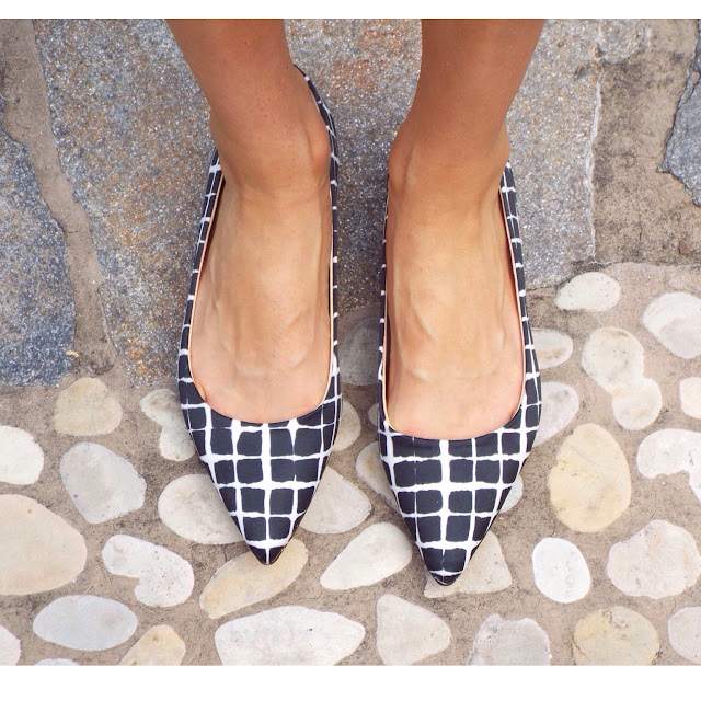 Adam Lippes for Target Pointed Ballet Flat - Black & White Plaid