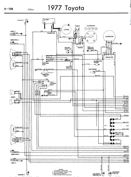 repair-manuals: Toyota Celica A20 1977 Wiring Diagrams