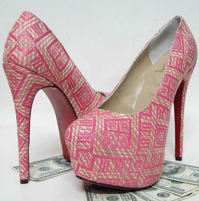 high heels plateau pink