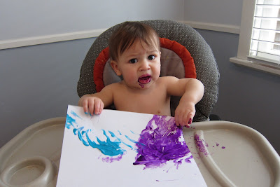 A Grumpy Baby Finger Paints