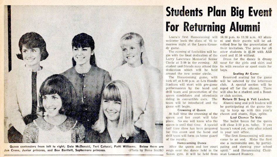 Loara High School Queens 1962 1987