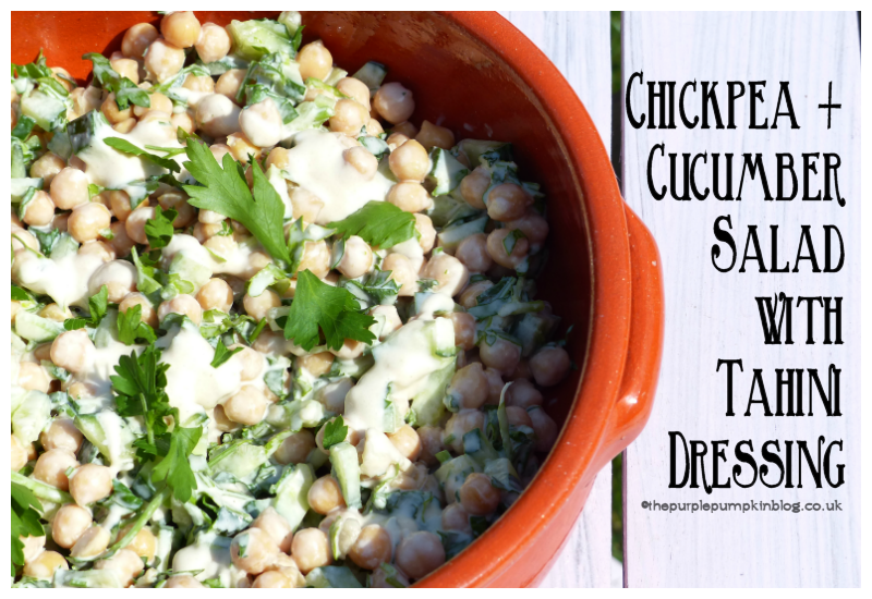 Chickpea + Cucumber Salad with Tahini Dressing