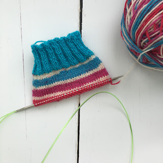 Sock knit using magic loop