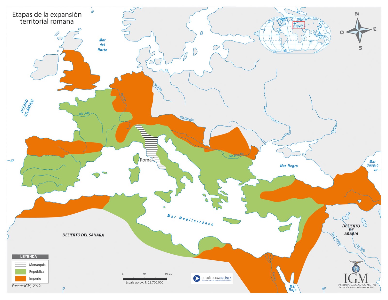 Cultura Clásica 3º Eso Benejúzar Mapa Del Imperio Romano