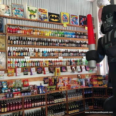 soda display in Rocket Fizz candy shop near Bubblegum Alley in San Luis Obispo, California