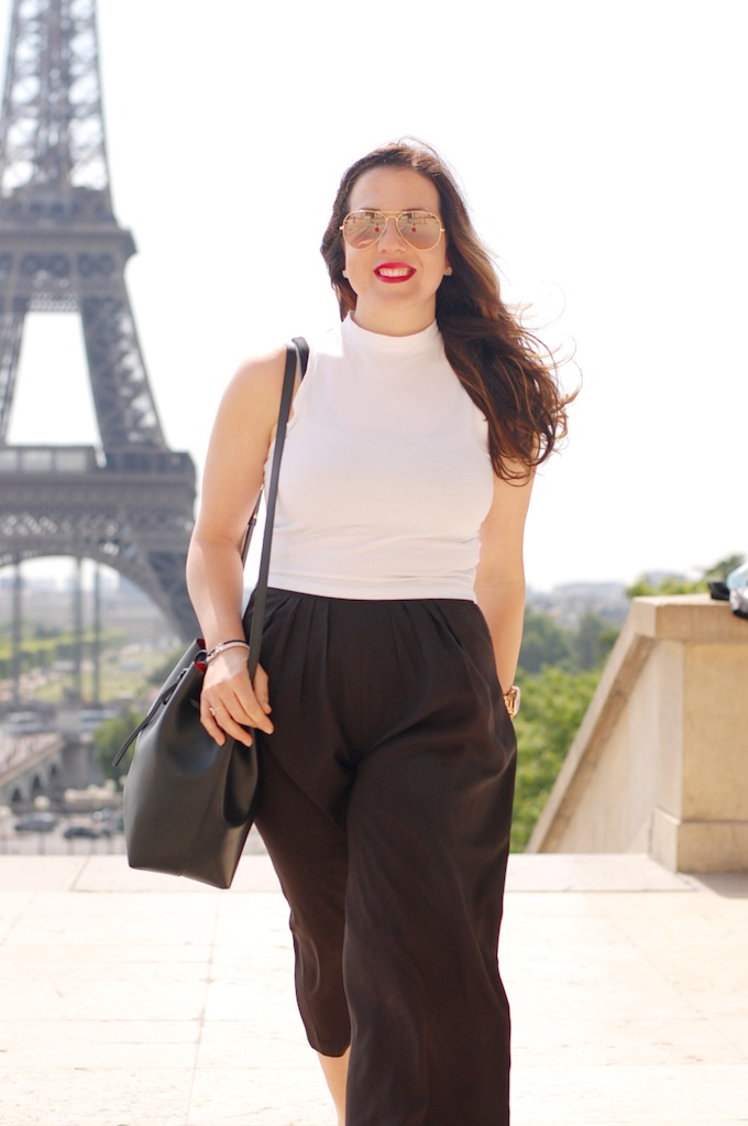 Forever 21 culottes and crop top by Vancouver fashion blogger Aleesha Harris of Covet and Acquire and Mansur Gavriel bag.